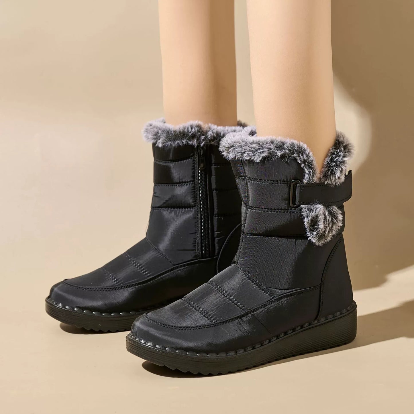Waterdichte Mid Calf Laarzen voor Dames Winter Bont Rits