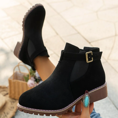 Chelsea Enkellaarsjes Suede Look met Gesp en Gripzool voor Dames
