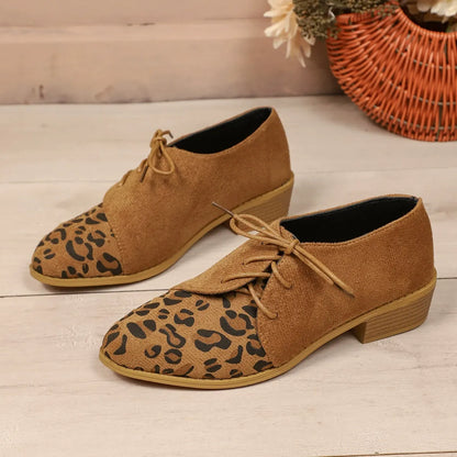Schoenen met Veter Puntige Neus Blokhak voor Dames