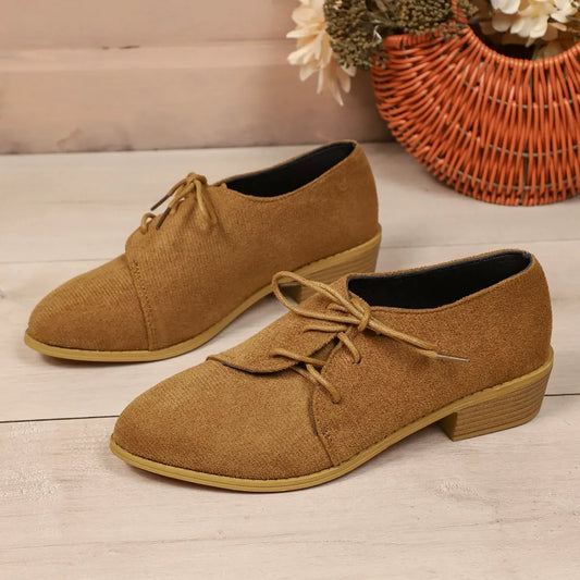 Schoenen met Veter Puntige Neus Blokhak voor Dames
