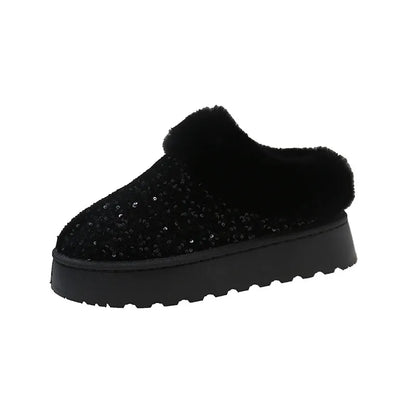 Warme Glitter Pantoffels met Dikke Zool voor Vrouwen