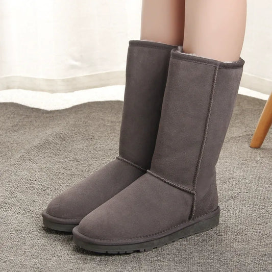 Kniehoge Laarzen voor Dames Warm Gevoerd Platte Zool Winter