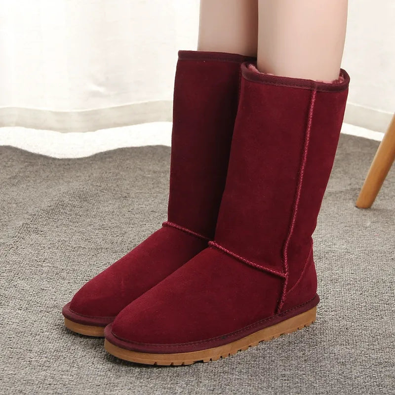Kniehoge Laarzen voor Dames Warm Gevoerd Platte Zool Winter