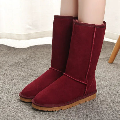 Kniehoge Laarzen voor Dames Warm Gevoerd Platte Zool Winter