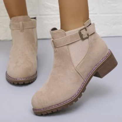 Chelsea Enkellaarsjes Suede Look met Gesp en Gripzool voor Dames