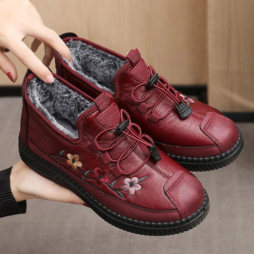 Vrouwen Winter Sneakers Enkelhoog Warme Voering Vetersluiting