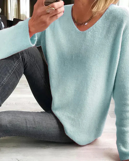 Effen Comfortabele Sweater Vrouwen Longsleeve