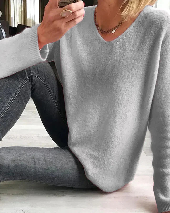 Effen Comfortabele Sweater Vrouwen Longsleeve
