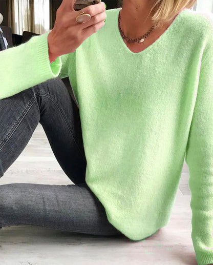 Effen Comfortabele Sweater Vrouwen Longsleeve