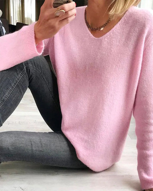 Effen Comfortabele Sweater Vrouwen Longsleeve