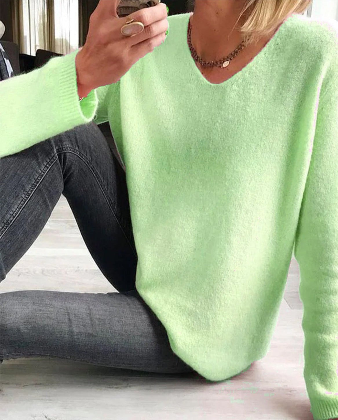 Effen Comfortabele Sweater Vrouwen Longsleeve