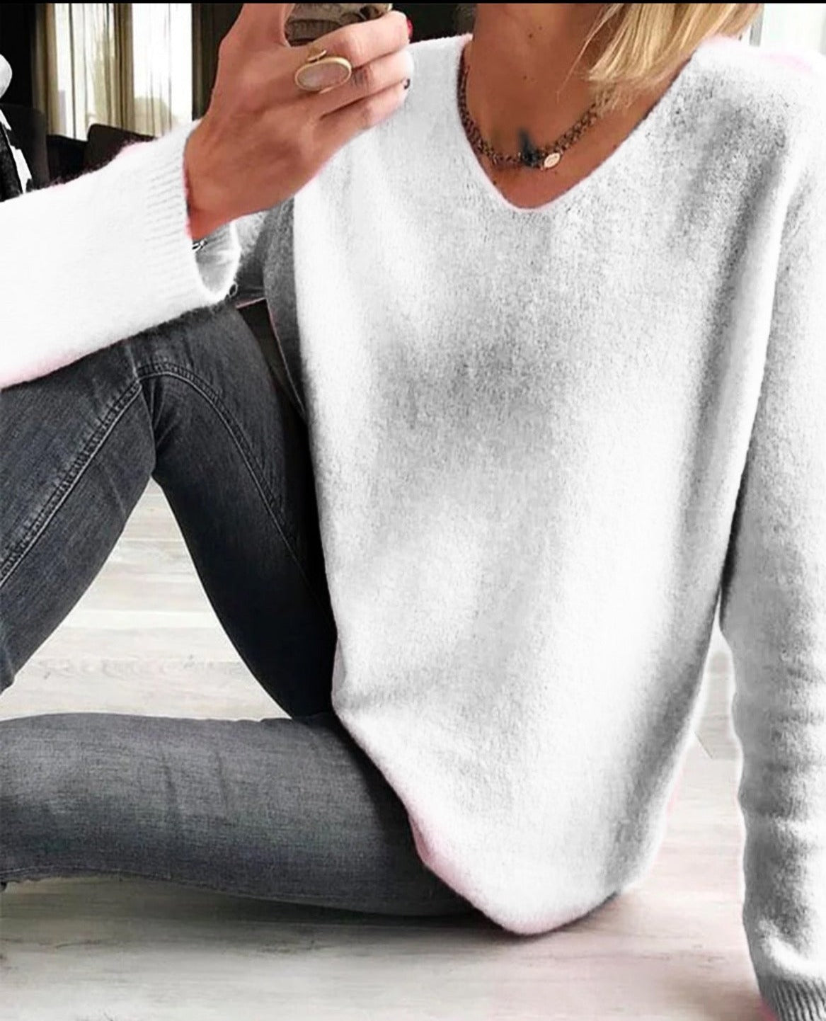 Effen Comfortabele Sweater Vrouwen Longsleeve