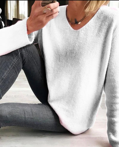 Effen Comfortabele Sweater Vrouwen Longsleeve