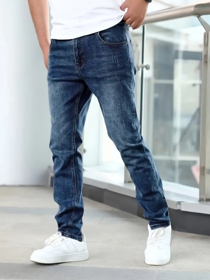 Slim Fit Stretch Denim Jeans Spijkerbroek Heren