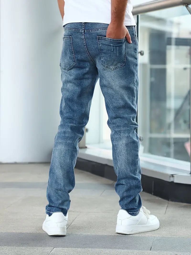 Slim Fit Stretch Denim Jeans Spijkerbroek Heren