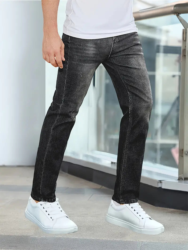 Slim Fit Stretch Denim Jeans Spijkerbroek Heren