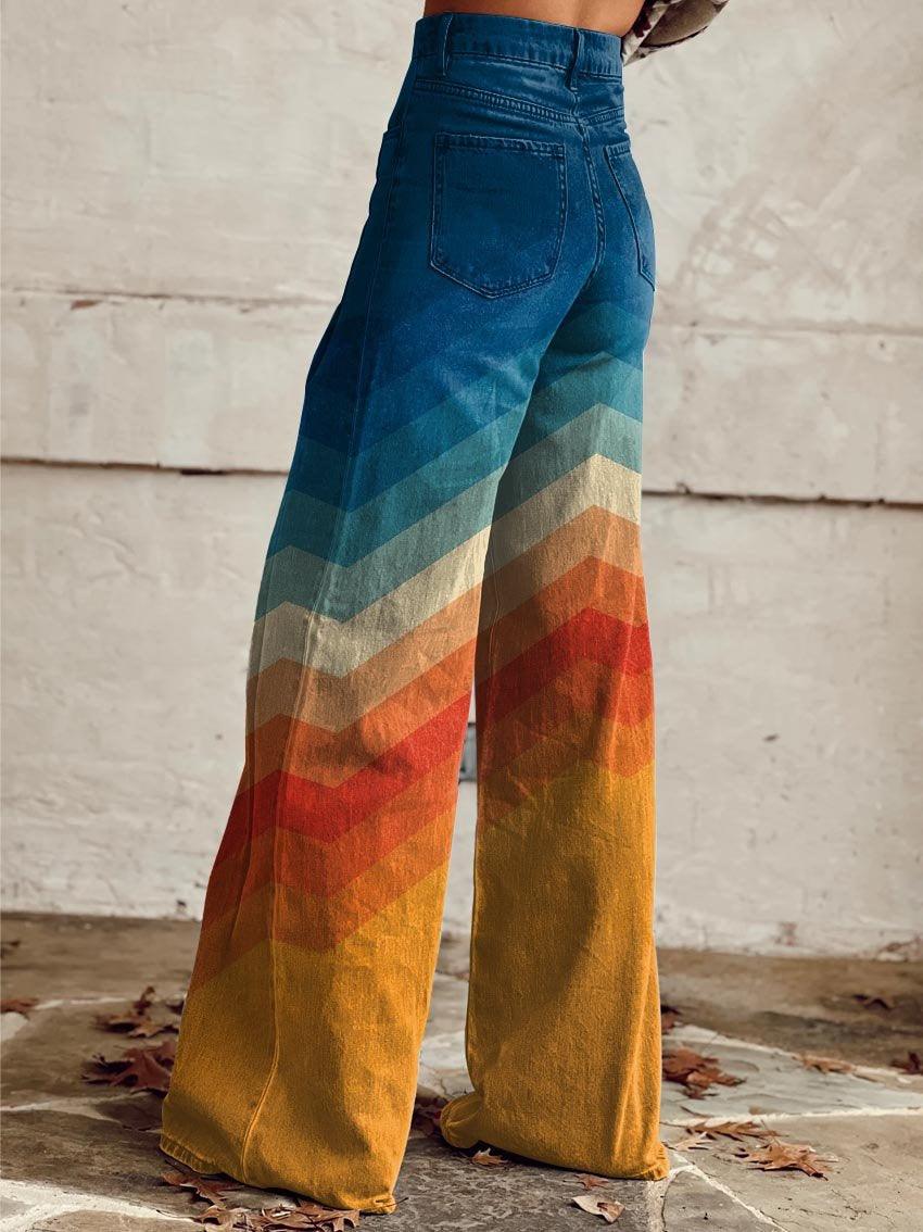Liva – Retro High Waist Broek met Wijde Pijpen voor Dames