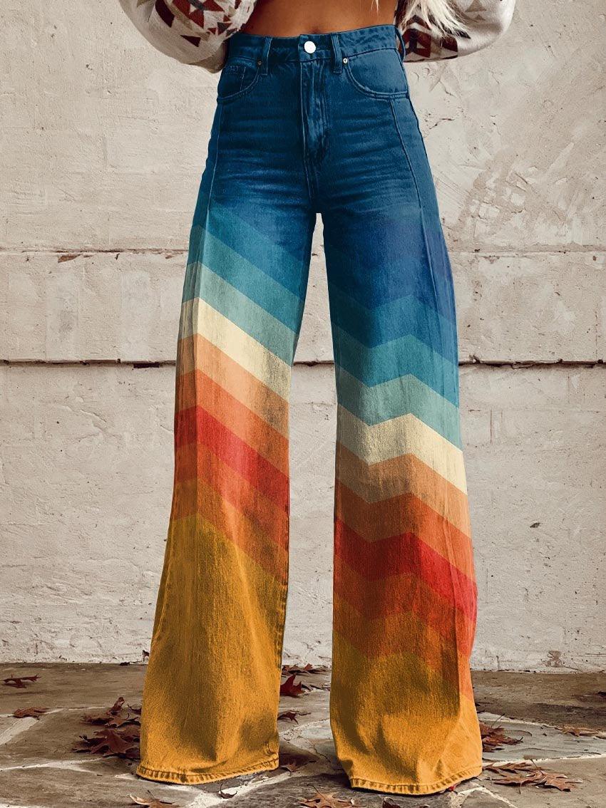 Liva – Retro High Waist Broek met Wijde Pijpen voor Dames