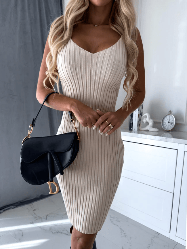 Gebreide Dames Set met Trui en Midi Rok