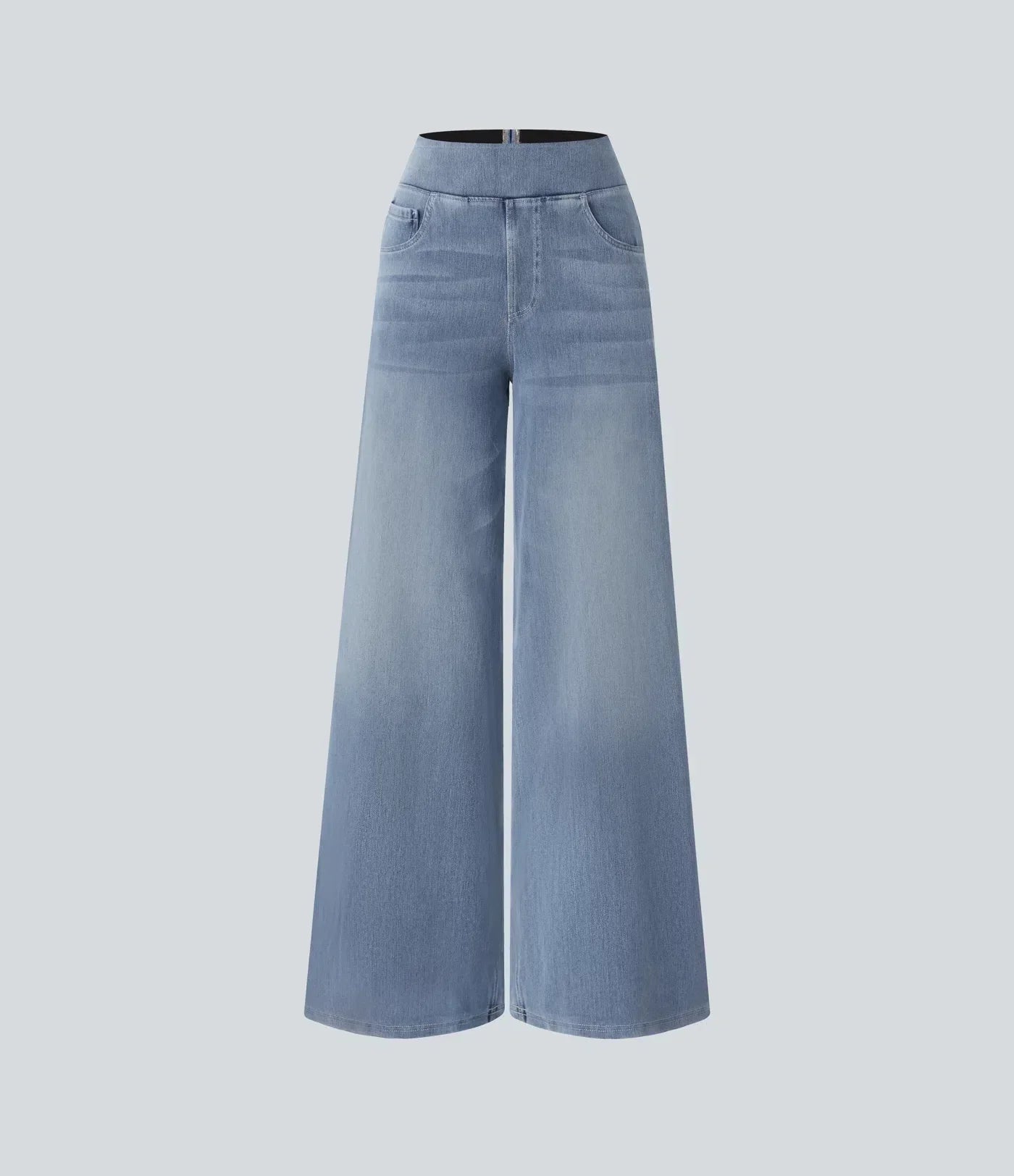 Norella - Wijde broek met high waist en elastische taille voor dames