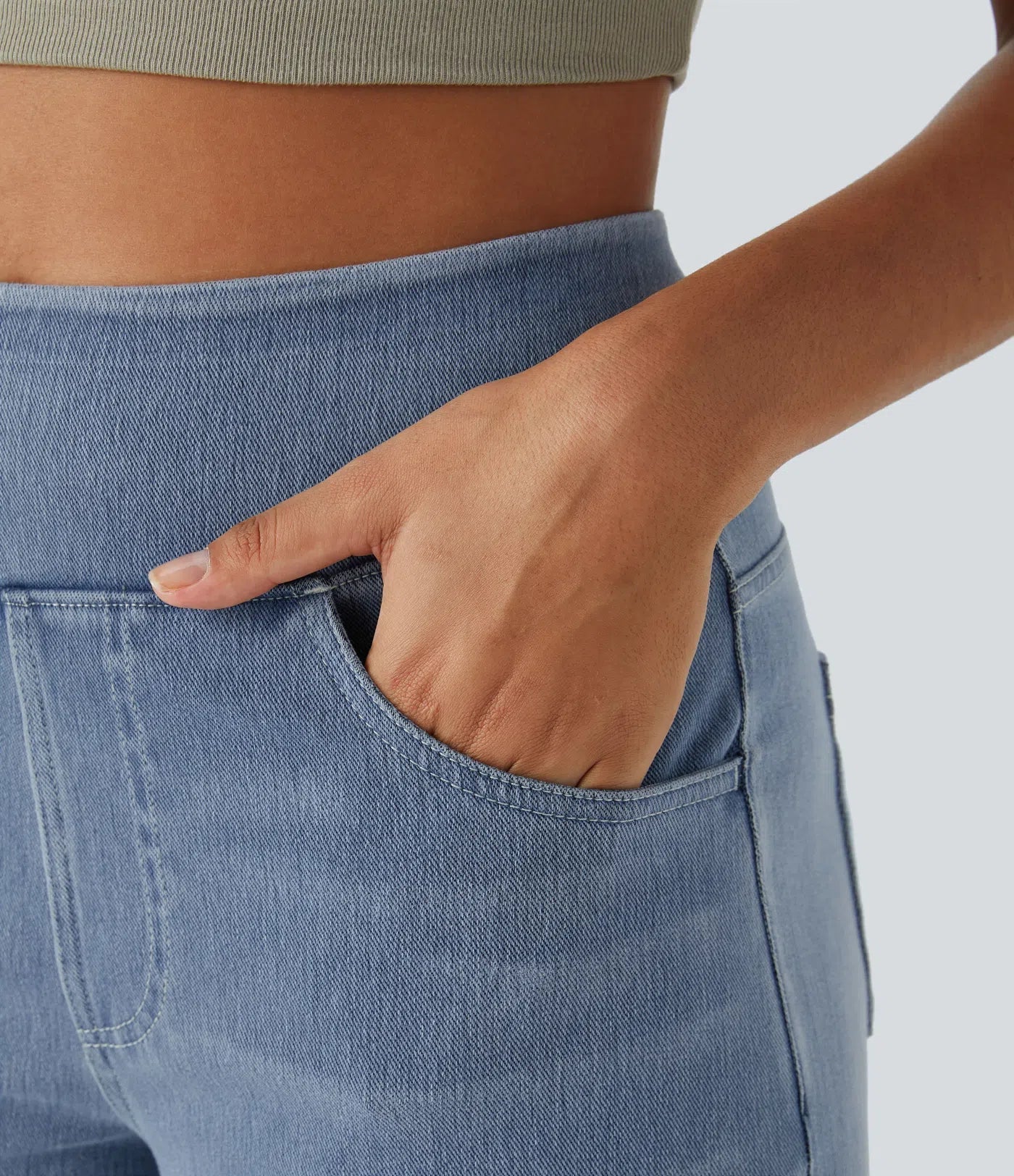 Norella - Wijde broek met high waist en elastische taille voor dames