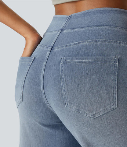 Norella - Wijde broek met high waist en elastische taille voor dames
