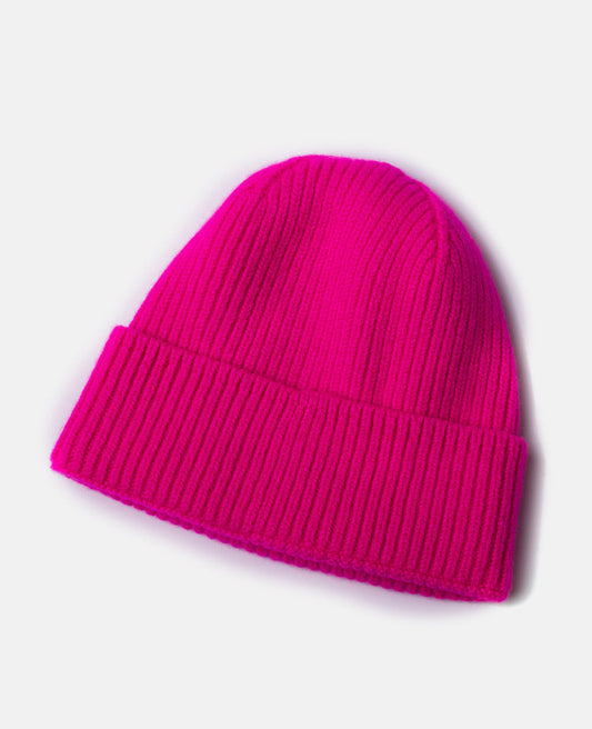 Fuchsia Warme Zachte Gebreide Dames Muts