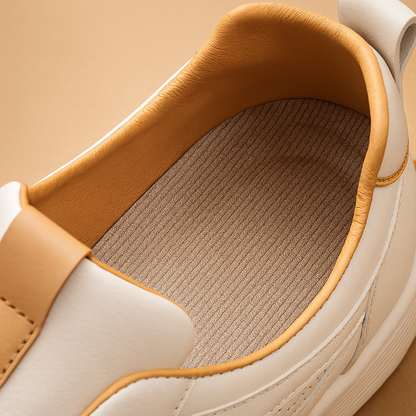 Witte Sneakers Leerlook met Vetersluiting en Comfortzool voor Heren