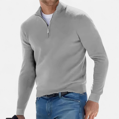 Gebreide Half Zip Trui voor Heren Zacht en Warm