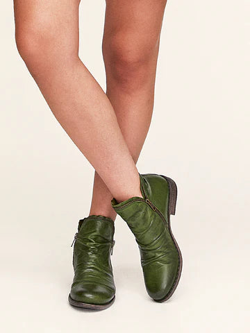 Vrouwen Vintage Robuuste Laarsjes met Ritssluiting