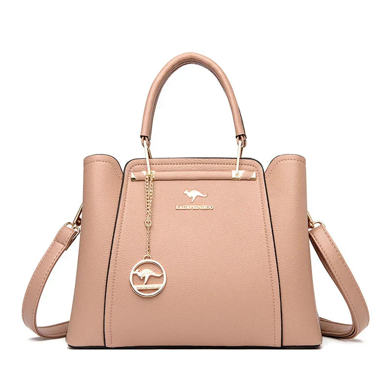 Elegante Leren Handtas Met Schouderband Voor Dames