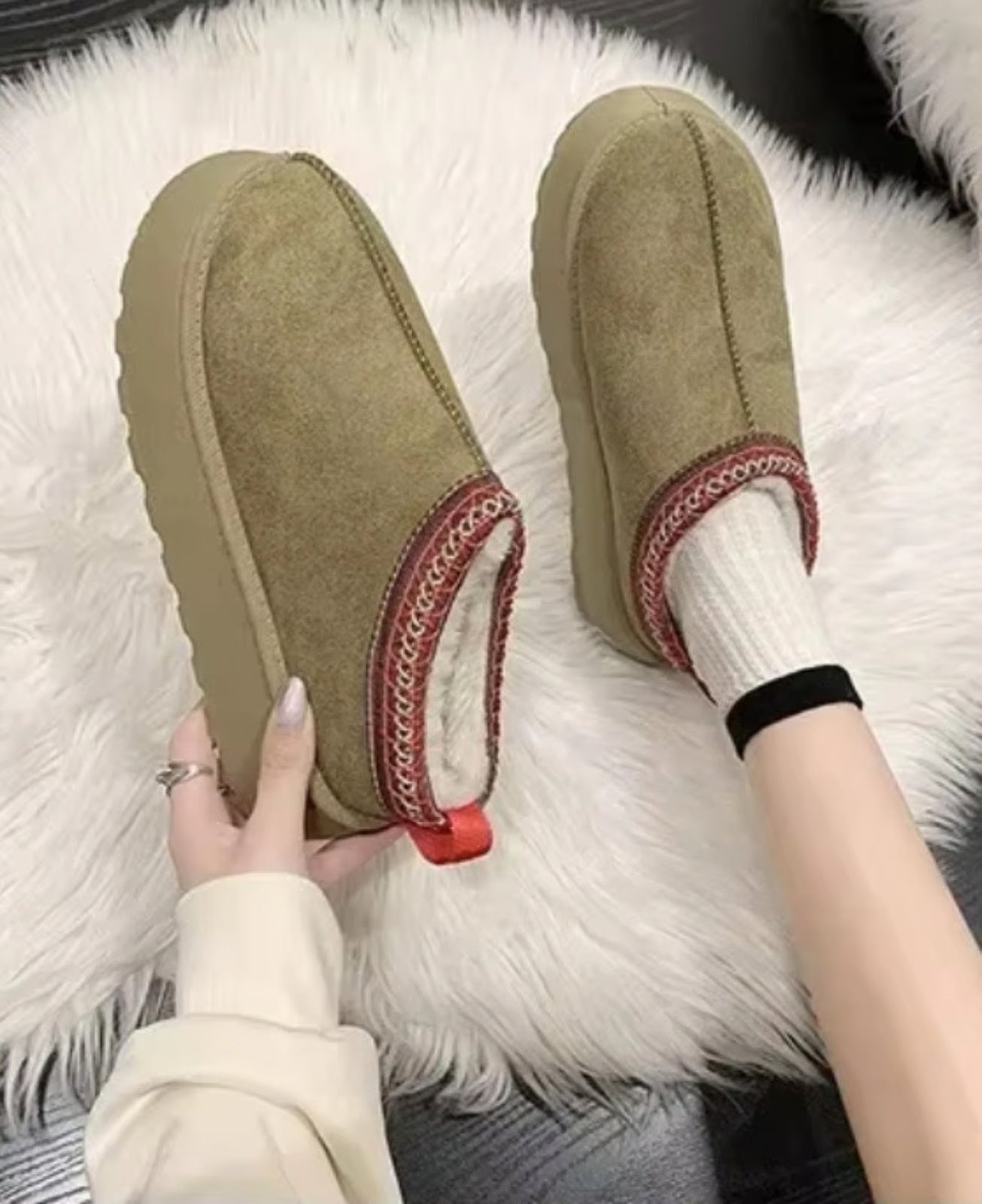 Gevoerde Suede Tasman Slippers voor Dames