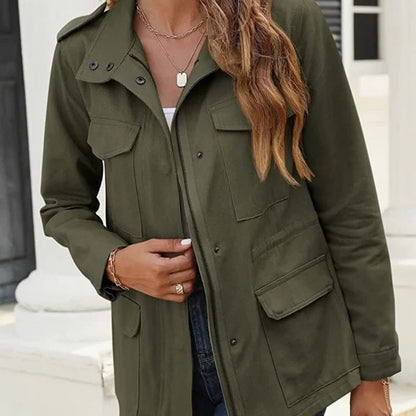 Vrouwen lente casual lange utility tussenjas