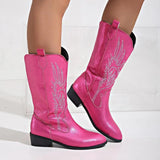 Gabriella – Metallic Cowboylaarzen voor Dames met Western Borduursel