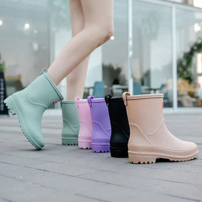 Waterdichte Regenlaarzen Met Antislip Zool Voor Dames
