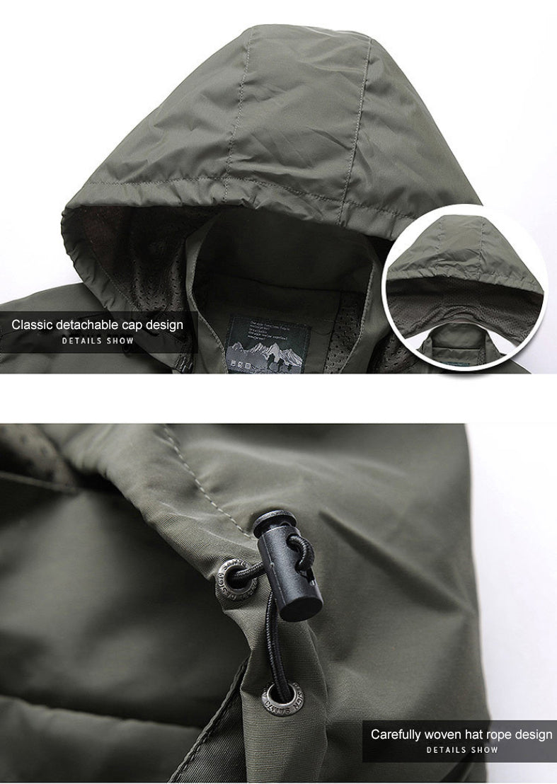 Softshell Jas Heren Waterdicht met Capuchon en Ritszakken