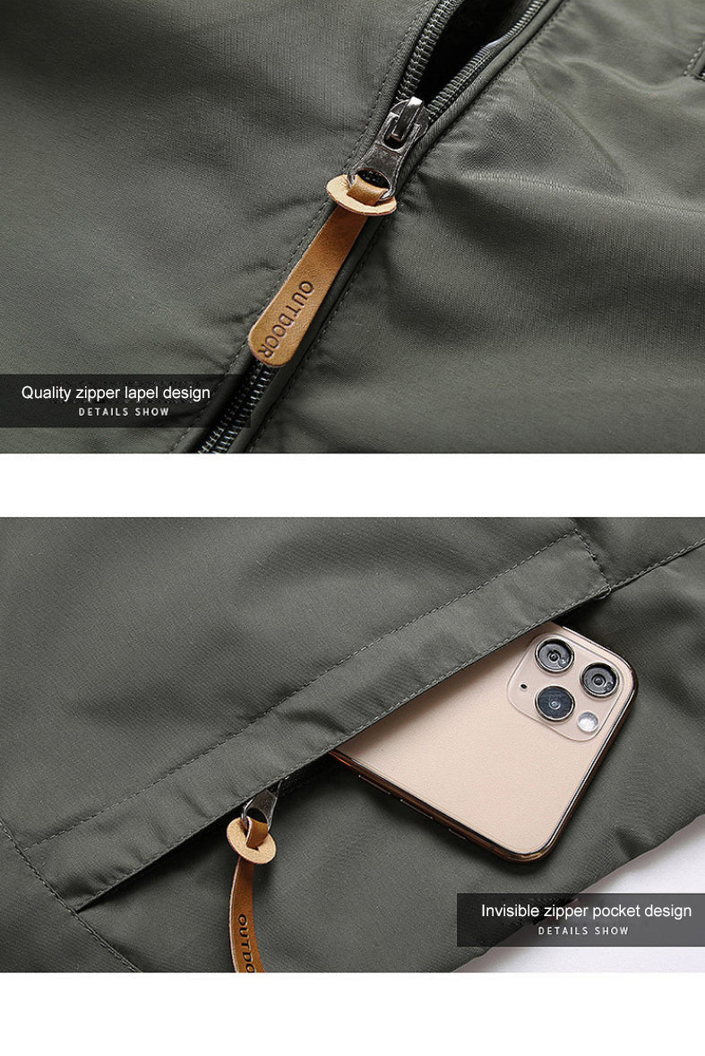 Softshell Jas Heren Waterdicht met Capuchon en Ritszakken