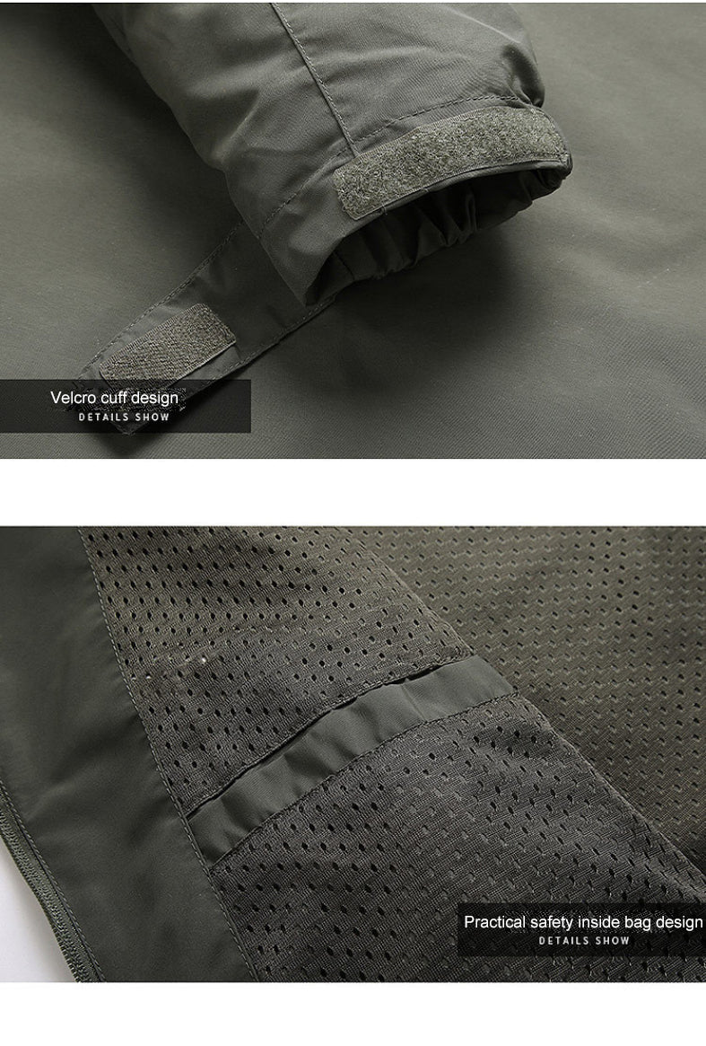 Softshell Jas Heren Waterdicht met Capuchon en Ritszakken