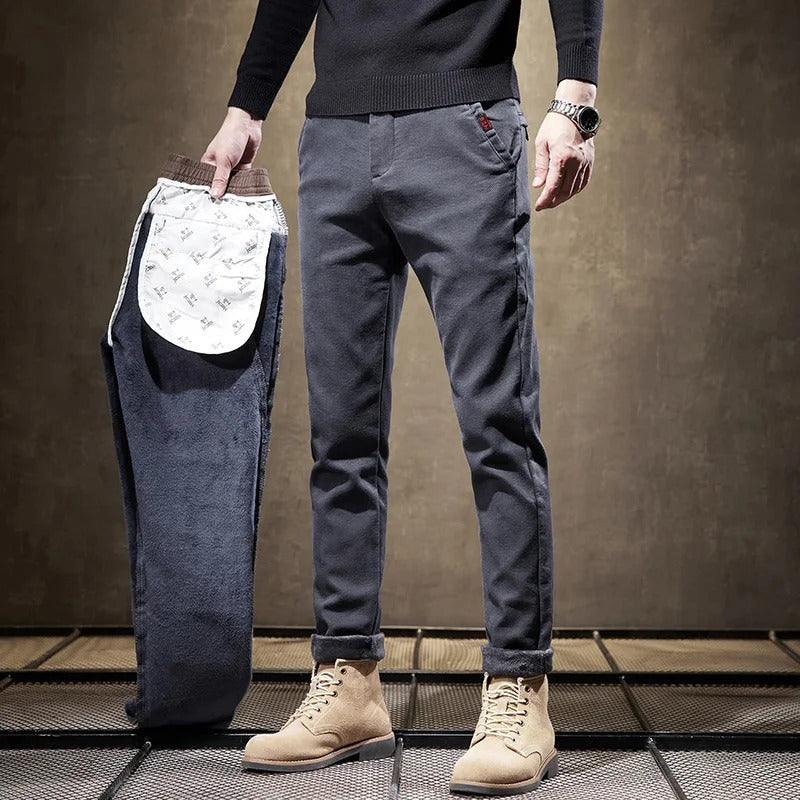 Heren Winterbroek Fleece Gevoerd met Elastische Taille en Zakken