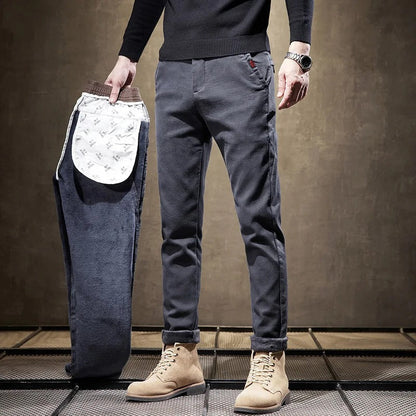 Heren Winterbroek Fleece Gevoerd met Elastische Taille en Zakken