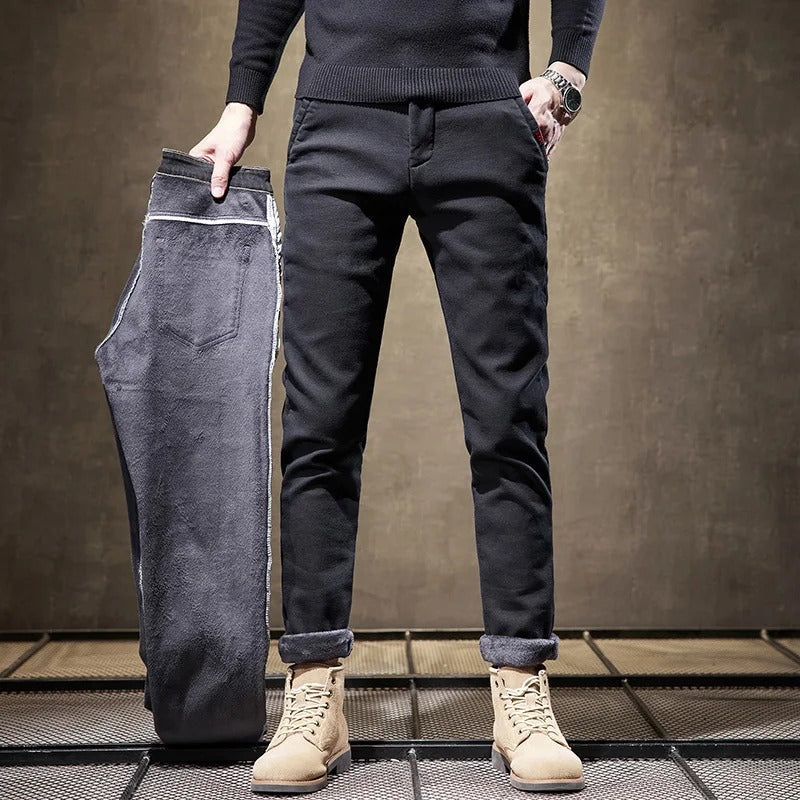 Heren Winterbroek Fleece Gevoerd met Elastische Taille en Zakken