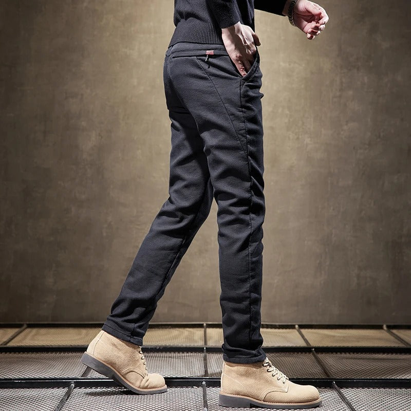 Heren Winterbroek Fleece Gevoerd met Elastische Taille en Zakken