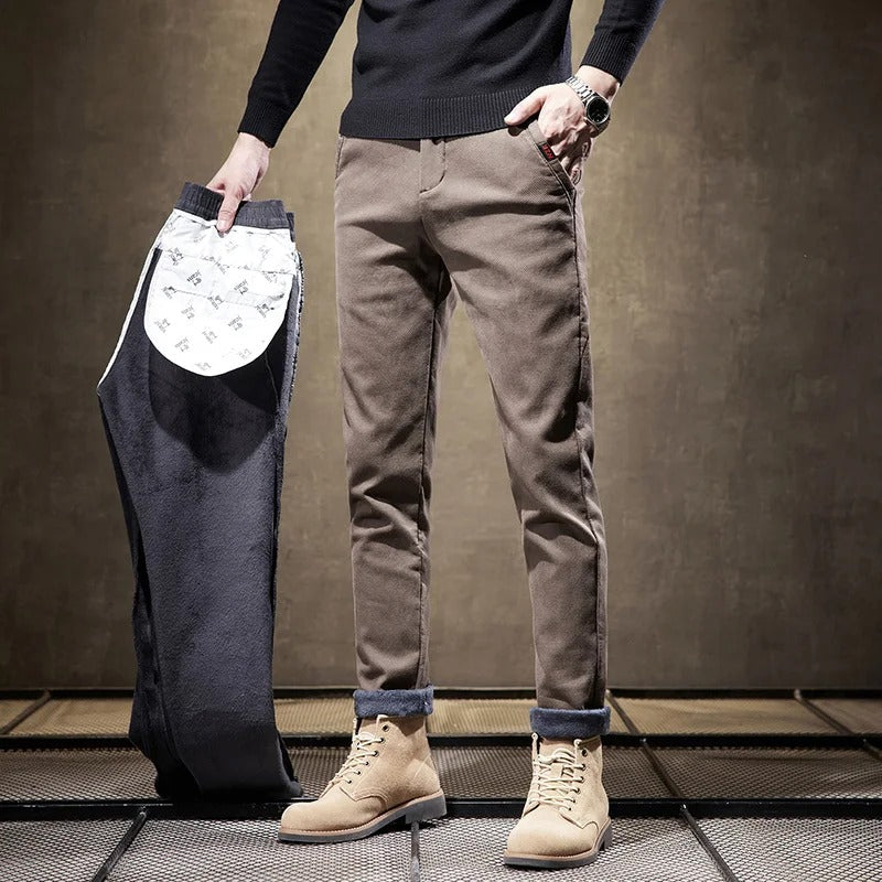 Heren Winterbroek Fleece Gevoerd met Elastische Taille en Zakken