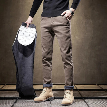 Heren Winterbroek Fleece Gevoerd met Elastische Taille en Zakken