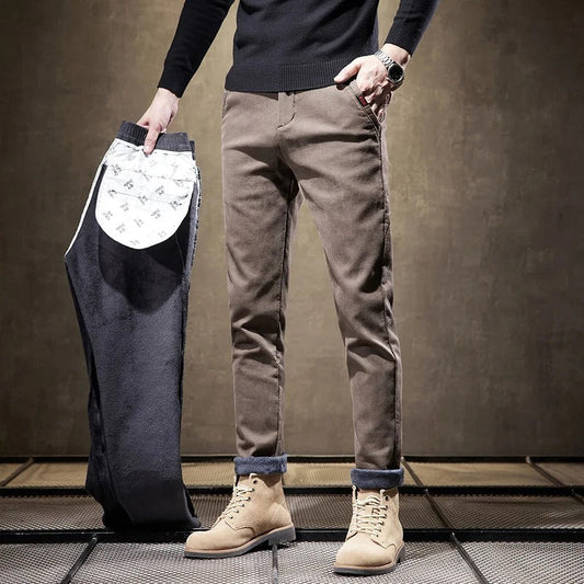 Heren Winterbroek Fleece Gevoerd met Elastische Taille en Zakken