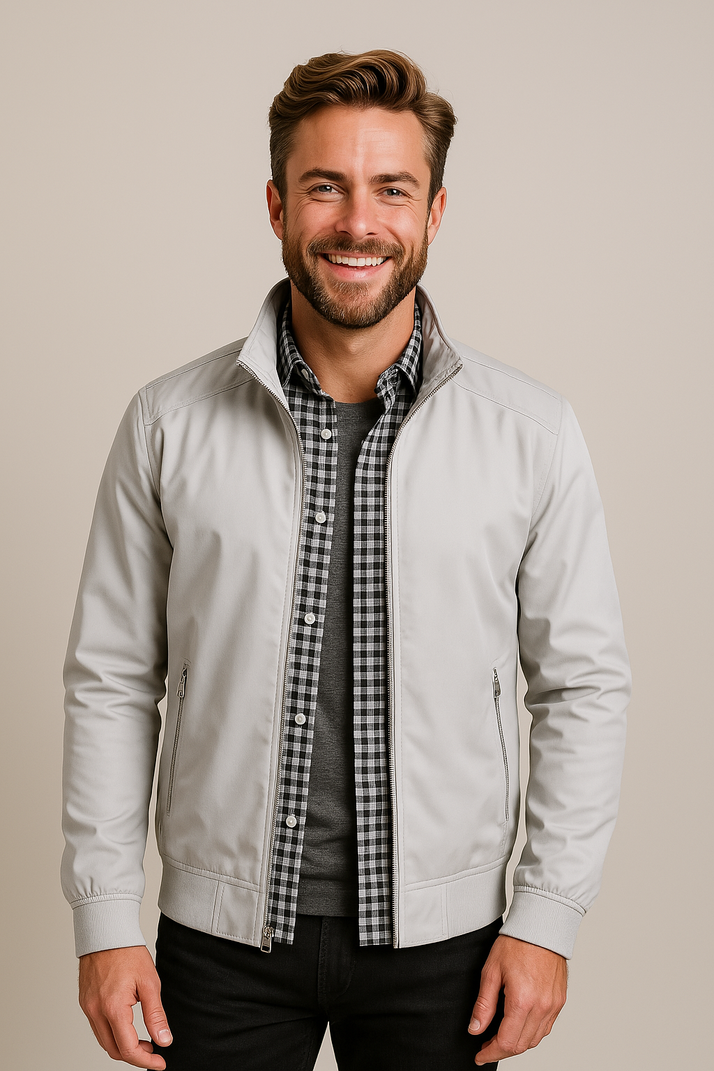 Lichtgewicht Waterdichte Heren Windbreaker met Rits en Zakken