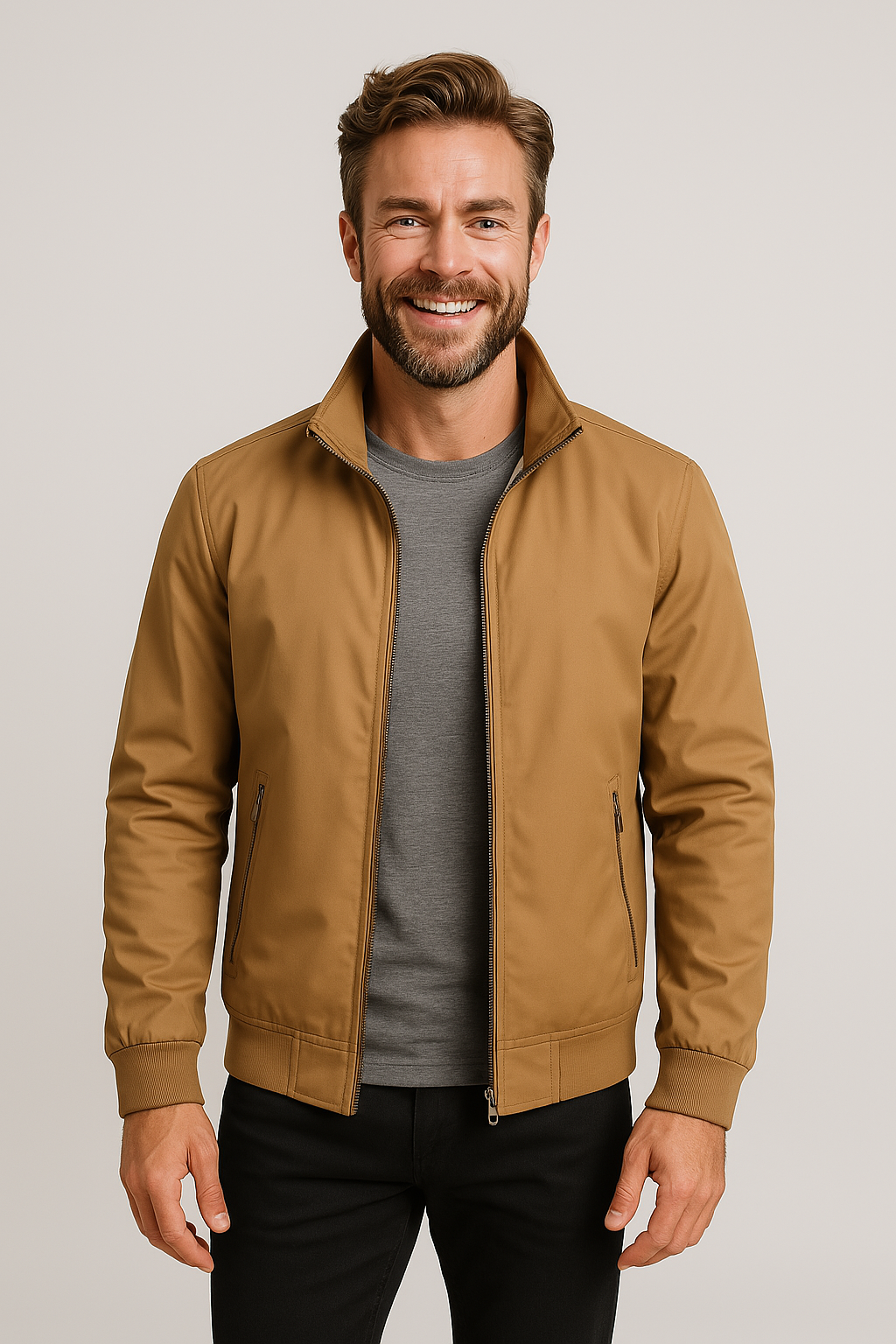 Lichtgewicht Waterdichte Heren Windbreaker met Rits en Zakken