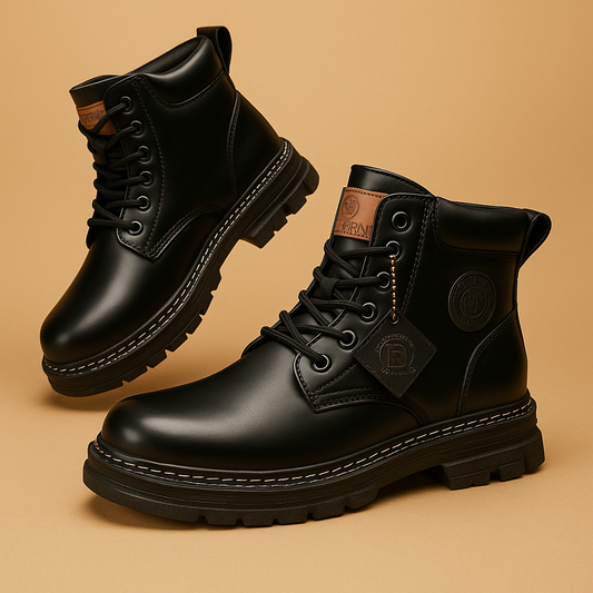 Combat Boots Heren met Profielzool Vetersluiting en Verstevigde Enkel