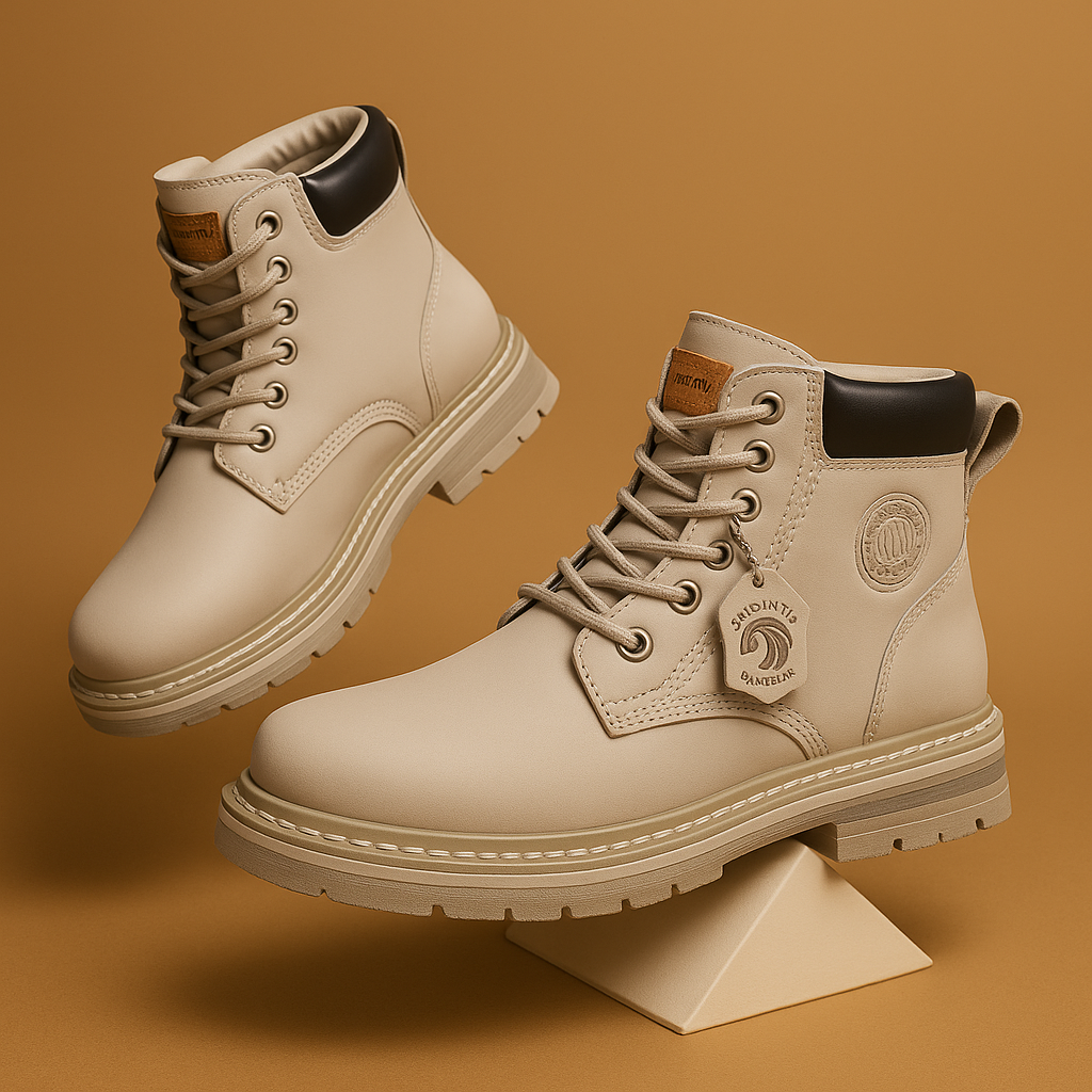Combat Boots Heren met Profielzool Vetersluiting en Verstevigde Enkel