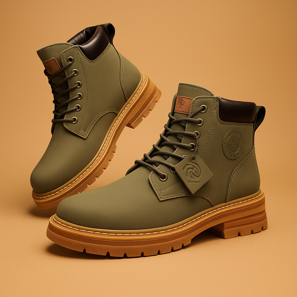 Combat Boots Heren met Profielzool Vetersluiting en Verstevigde Enkel